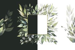 Watercolor Greenery Wreath Clipart. Product Image 4