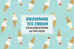 Snowman in the form of ice cream in a waffle cone. Pattern. Product Image 1