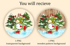Merry Christmas Ornament PNG | Dancing Snowman | Gift Tag Product Image 2