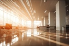 Modern office interior with sunlight flare Product Image 1