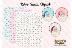 Retro Santa Faces Christmas Clipart Bundle Product Image 2