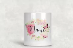 Watercolor Pink Newborn Baby Wreath Design PNG Product Image 3