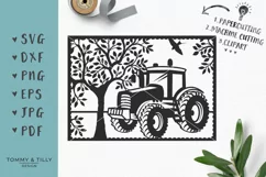 Tractor Scene - SVG DXF PNG EPS JPG PDF Cutting File Product Image 1