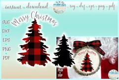 Merry Christmas Tree Buffalo Plaid Svg Dxf Eps Png PDF files Product Image 1