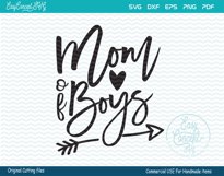 Mom of Boys, SVG - DXF - PNG - EPS - PDF Original Cut files for the creative crafter Product Image 3
