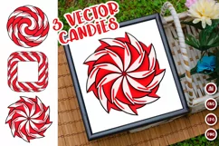 3X Christmas Candies Ornaments Vectors AI, EPS, SVG Product Image 1