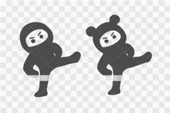 Girl and boy ninja wearing diaper svg, ninja svg, funny svg Product Image 1