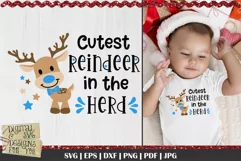 Cutest Reindeer in the herd SVG | Reindeer svg | Boy SVG Product Image 1