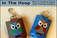 ITH Howard the Owl Hand Sanitizer Holder- Snap Tab 5x7 Hoop Product Image 1