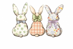 Easter Bunnies Clipart PNG Product Image 1