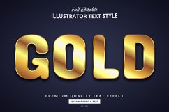 Realistic Gold Chrome 3D Illustrator Text Style Effect Product Image 1
