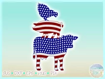 Chicken Pig Cow Trio Usa Flag Svg Dxf Eps Png Pdf Files Product Image 3