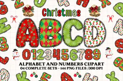 Christmas Alphabet png clipart, christmas letters doodle Product Image 1