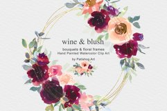 Wine and Blush Floral Bouquet Clip Art Collection Product Image 1