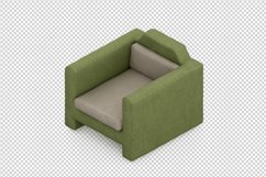 Isometric Arm Chair 3D isolated render Product Image 1