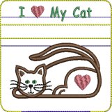 Love My Cat Mini Zipper Bag - Fully Lined, 4X4 HOOP Product Image 2
