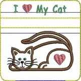 Love My Cat Mini Zipper Bag - Fully Lined, 4X4 HOOP Product Image 2