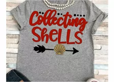 Beach svg SVG DXF JPEG Silhouette Cameo Cricut vacation svg iron on sea shells svg shells svg Collecting shells Product Image 1