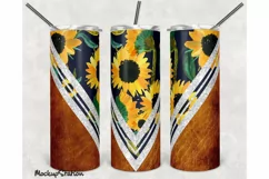 Sunflower Tumbler Sublimation Design PNG for 20oz Skinny Product Image 1