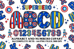 Superhero Alphabet png clipart, superhero letters doodle Product Image 1