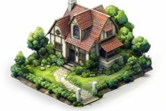Quaint cottage nestled in lush greenery Product Image 1