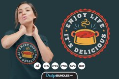 Enjoy Life Its Delicious Hand Lettering SVG Product Image 1