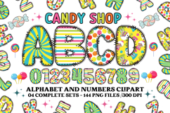 CANDY SHOP Alphabet Bundle PNG Kids Classroom Sublimation Product Image 1