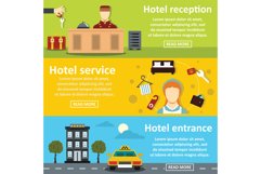 Hotel service banner horizontal set, flat style Product Image 1