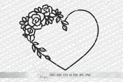 Floral Heart Wreath SVG | Valentine's Day Heart Wreath SVG | Product Image 4