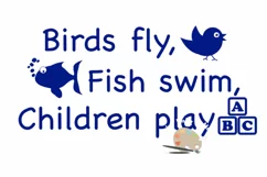 Birds fly Fish Swim Children play svg cut file play therapy Product Image 2