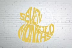 Seven Months Old SVG yellow baby duck lettering design Product Image 1