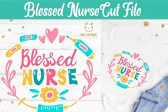 Blessed Nurse SVG, Nurse Floral Monogram SVG, Nurse Tattoo Product Image 6