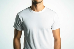 Mockup of a white t-shirt on a male person Product Image 1