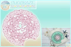 Lotus on Lily Pad Mandala Zentangle SVG Dxf Eps Png PDF Product Image 1