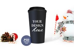 Christmas travel mug mockup, Full wrap mockup Glitter mockup Product Image 4