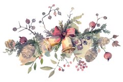 Christmas bouquet Winter joy Watercolor png Product Image 1