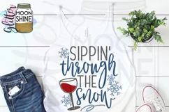 Sippin' Through The Snow SVG DXF PNG EPS Cutting Files Product Image 2