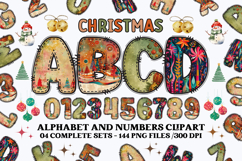 Christmas Alphabet png clipart, christmas letters doodle Product Image 1