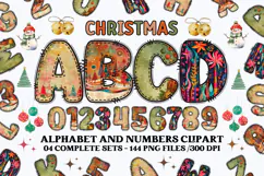 Christmas Alphabet png clipart, christmas letters doodle Product Image 1