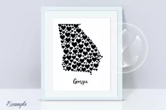 Georgia map with hearts Product Image 1