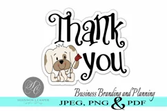 Puppy Dog Thank You Print and Cut Stickers Product Image 1