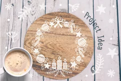 Floral X-mas Wreath SVG, Christmas Decor Cut File Product Image 2