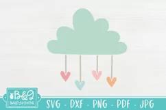 Cute Baby SVG - Cloud With Hearts - Newborn SVG Cut File Product Image 2