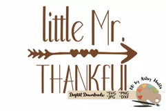 Little Mr. Thankful svg cut file baby boy thanksgiving svg Product Image 2