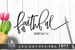 Faithful SVG | Bible Verse SVG | Christian SVG Cut File Product Image 4