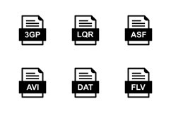 Set Of File Formats Icons Product Image 1