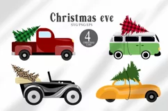 Christmas svg tree and retro truck png sublimation Buffalo Product Image 2