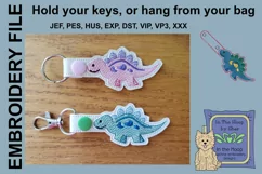 ITH Decker Dinosaur Vinyl Key Fob or Bag Tag - Snap Tab Product Image 1