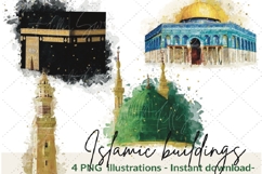 Famous Islamic buildings 4 clip art illustrations Kaaba png Product Image 1
