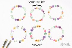 Watercolor Flower Wreath Floral Clipart Set Product Image 2